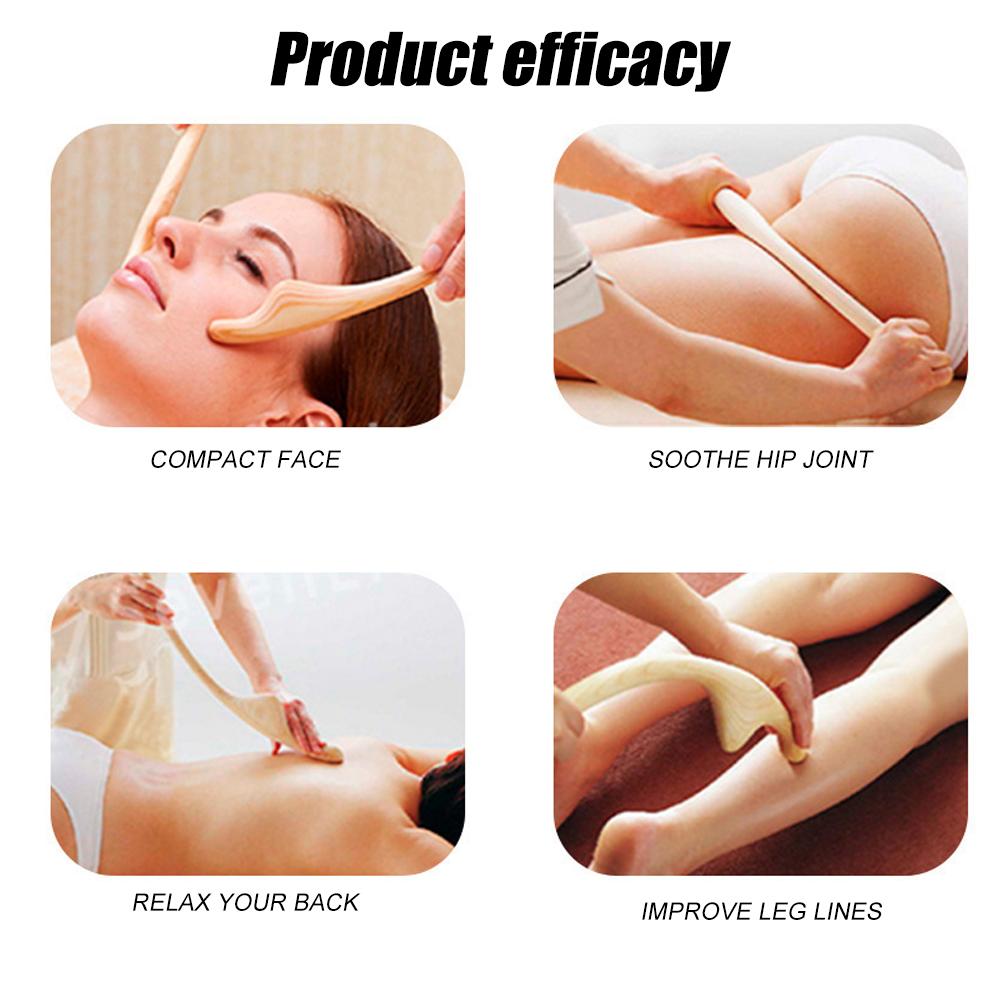 1Set Multifunctional Back Scraper Wood Massager Massage Scraping Stick Scraper Fat Burner Back Shoulder Massage Slimming Guasha