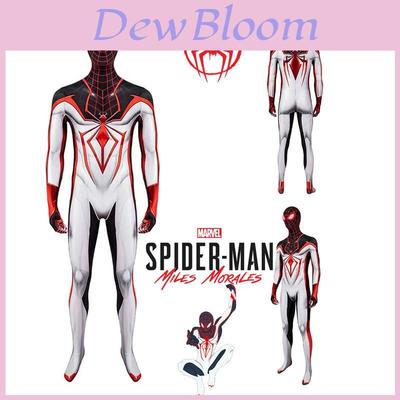 Spider-Man PS5 Miles Morales-låt. Kostym Vuxen Cosplay Kostym Vit
