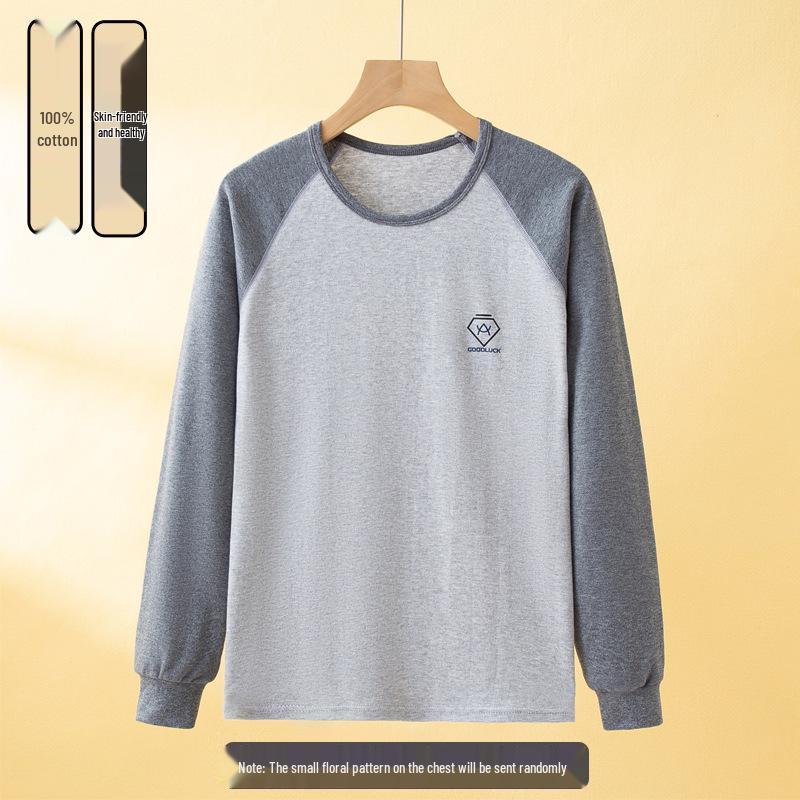 Teen Boys' Cotton Long Sleeve Autumn T-Shirt - Mid & Big Sizes Available