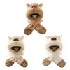 Thickened Capybara Hooded Scarf Set Soft Plush Plush Hat Scarf Set  Cycling Protection