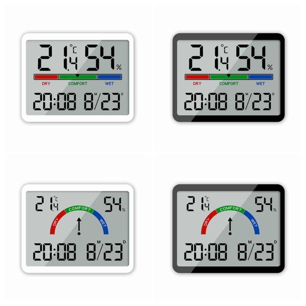 Magnetic Digital Alarm Clock Display Screen Battery Powered Temperature Hygrometer Electronic Ultra Thin Bedside Desk Clock