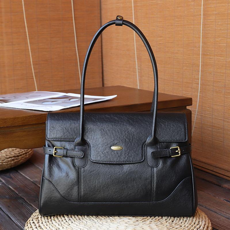 Foreign Trade Hot-Selling Large Bag for Women Versatile 2025 New Retro Elegant Single Shoulder Bag for Women Large Capacity Commuter Tote Bag