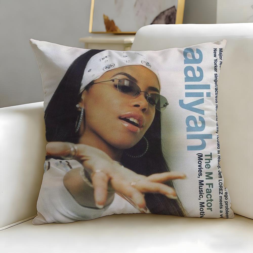 classic singer Aaliyah Cushion Cover Soft EasyWash Pillow Case Versatile for Couch Bed Travel and Office