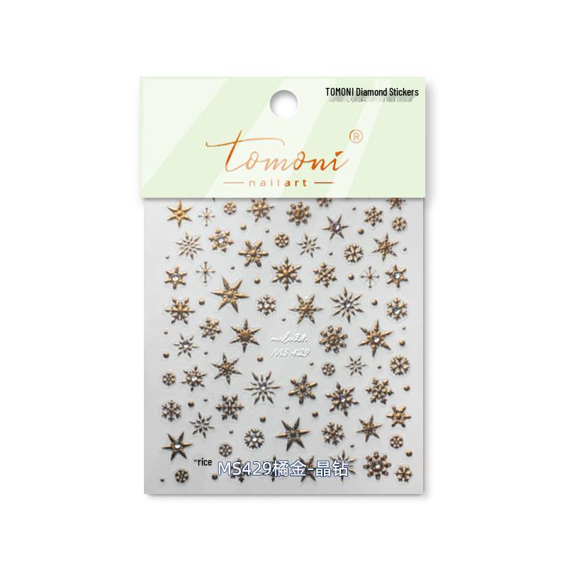 Tomoni Retro Snowflake Crystal Nail Stickers Collaboration MS428
