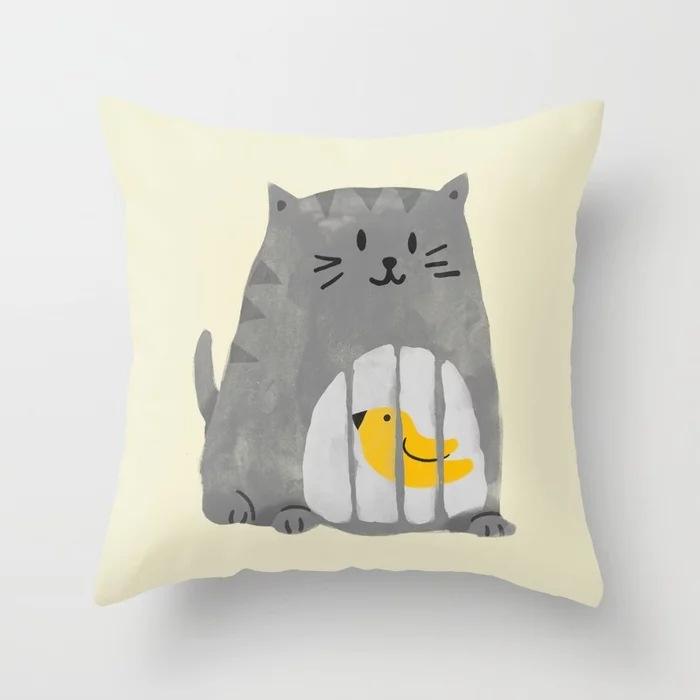 

Новая мультяшная наволочка из персиковой кожи и бархата с рисунком животных, наволочка для подушки, для дома, дивана 45*45cm