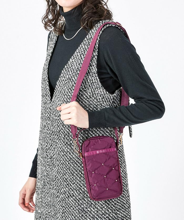 TH MINI CROSSBODY1320Wine Quilt Studs