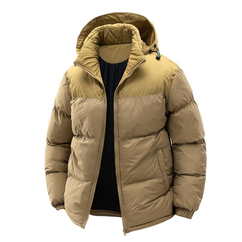 Cotton Coat Men s Workwear Mountain Outdoor Sports Detachable Hat Cotton Coat Thick Warm Coat Bread Coat Cotton Coat XL жёлтый