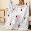 Cute Strawberry Design Flannel Throw Blanket – Non-Shedding Soft Cozy Warm Blanket for Home, Christmas & Halloween, Movie Nights, Couch Use