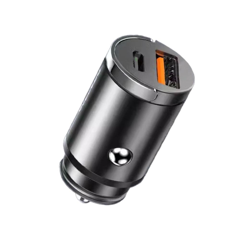 

100W Car Charger Mini Pull-ring Invisible Fast Charging PD USB C Car Adapter With Dual Ports For IPhone Samsung For IPad Univers