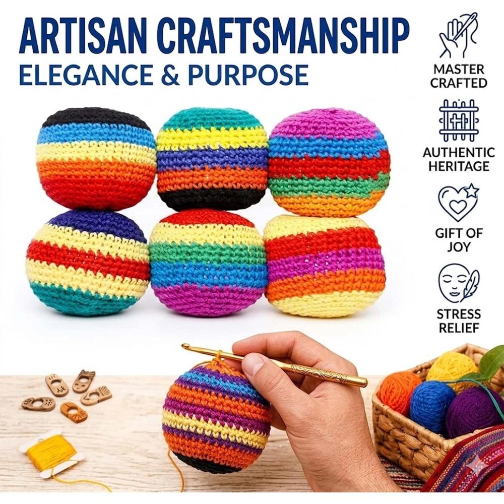 6/12/24 Hand-knitted Beanbag, 2026 Multicolor Crochet Beanbag for Adults, Soft Crochet Beanbag/juggling Ball (suitable for Beginners).