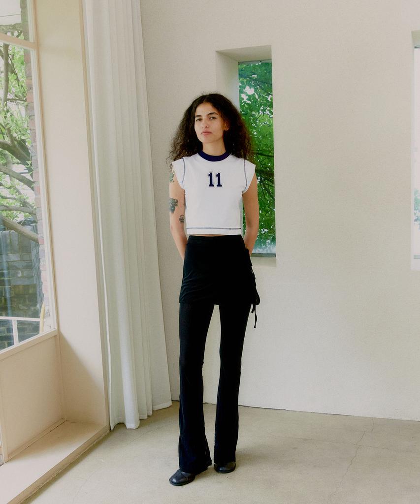 PROVO See-Through Button Pants / Black