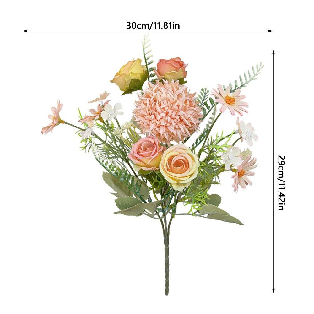 Mehrfarbige Künstliche Rose Grüne Blätter Blumengesteck Künstliche Rosenblüte Schreibtischornament Foto Requisiten Lebensechte Blumen