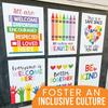 Hadley Designs Diversity Posters For Classroom Elementary –6 Inclusive Everyone Is Welcome Classroom Decor, Safe Space Sign Preschool Kindness