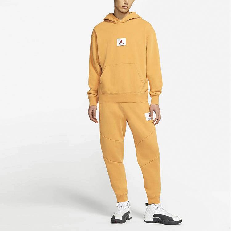 Jordan Casual Solid Color Fleece-Lined Knit Sweatpants Men Bottoms Tan CK6471-217