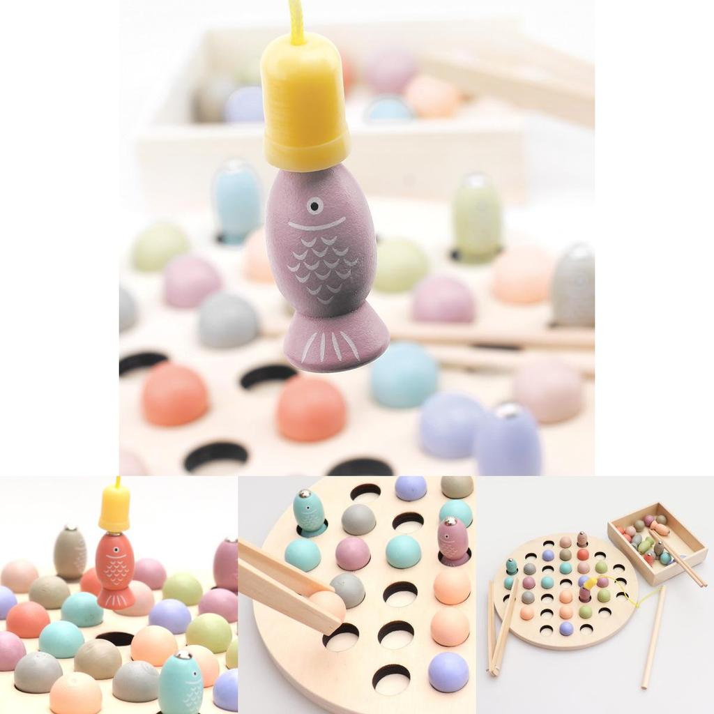 Wooden Focus Training Magnetic Fishing Kit For Kids Ages 3 To 6 Learning And Development Toy