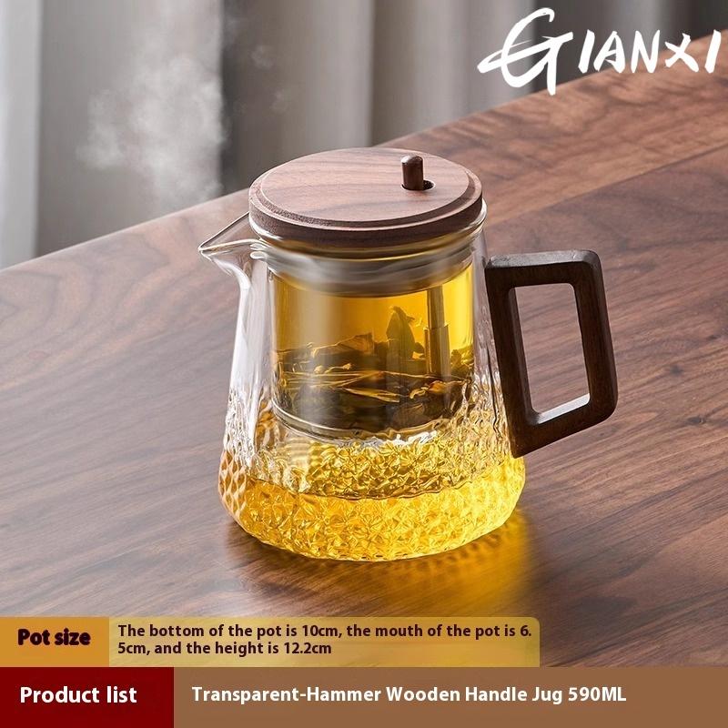 

GIANXI деревянная ручка чайник для заваривания чая бытовой высокотемпературный стеклянный внутренний фильтр-горшок набор для чая кунг-фу CHINA