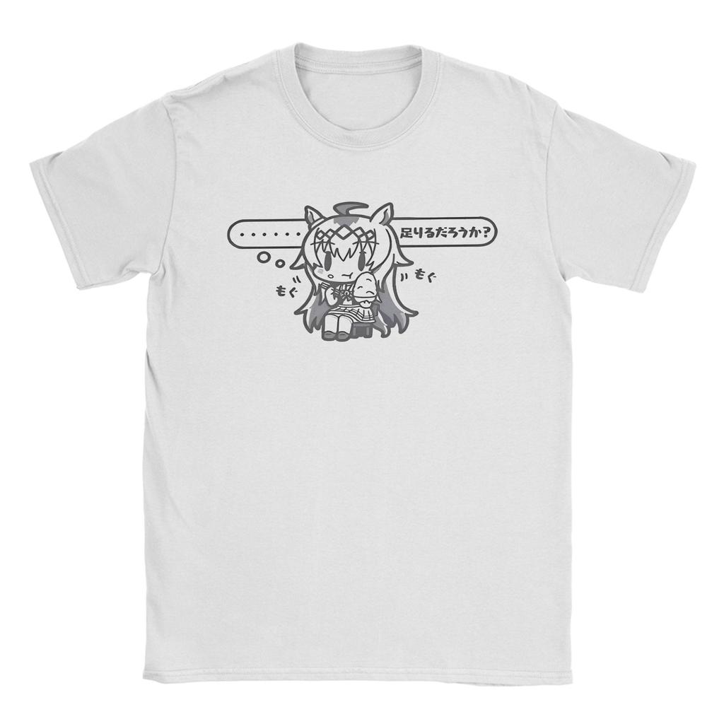 Uma Musume Mejiro McQueen T-Shirt Men's 100%Cotton Tops Vintage Crewneck Short Sleeve