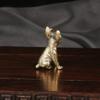 Retro Style Brass Mini Sharpei Dog Casting Animal Figurine Sculpture Home Office Room Desktop Decoration Collect Ornaments Gift