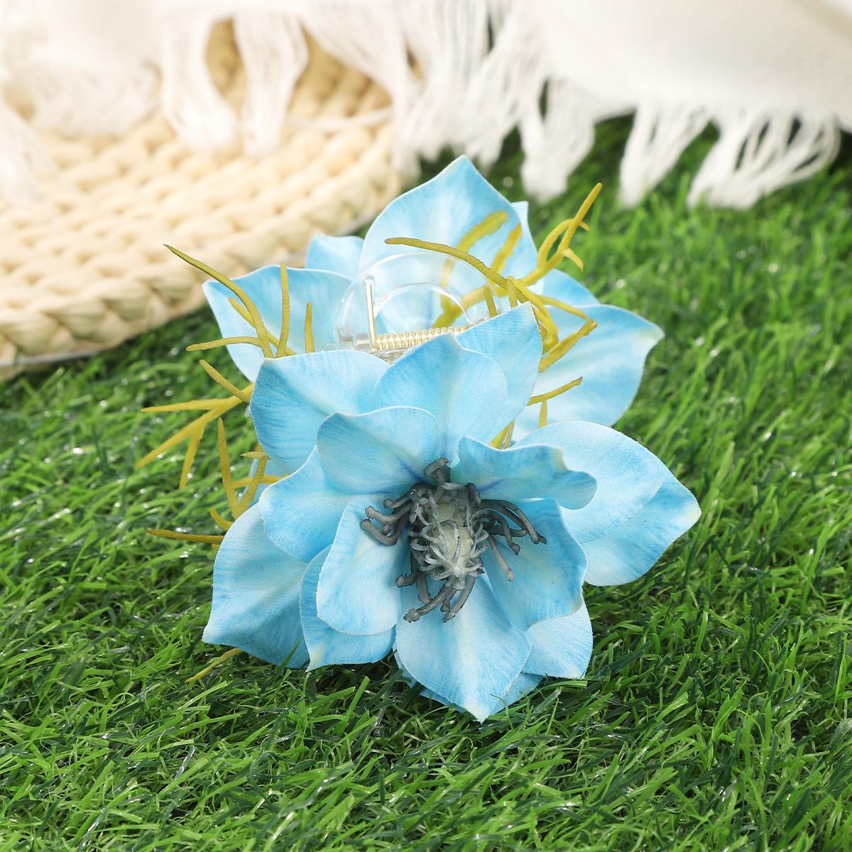 

AWAYTR Artifial Colorful Peony Hair Claws Plastic Floral Hair Clips Crab For Girl Gift Hair Accessories Valentine Headwear