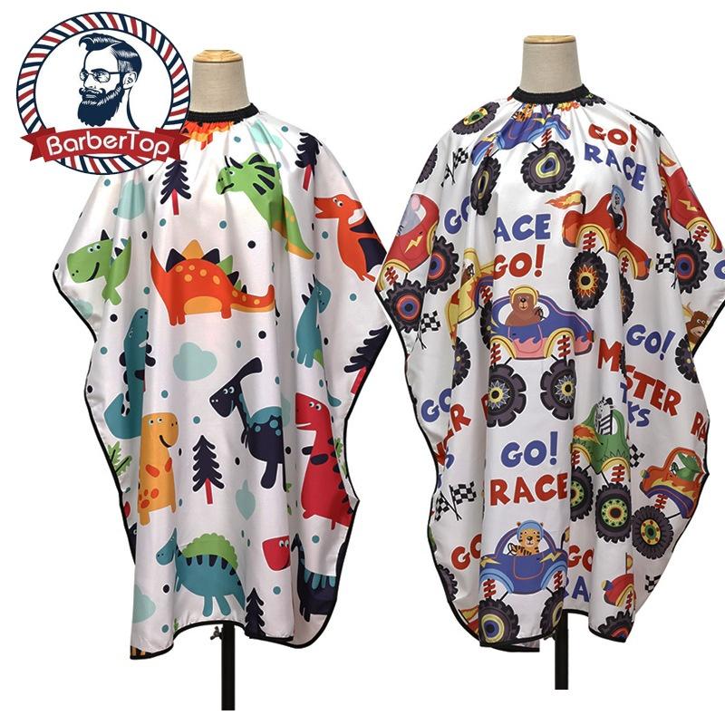 Polyester New Children's Haircut Small Dinosaur Wrap Baby Cartoon Shawl Cut Hair for Children Non-stick Hair Apron