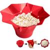 Red Foldable Silicone Popcorn Bowl Microwave Oven Popcorn Maker Heat-resistant, Washable and Reusable Popcorn Bowl