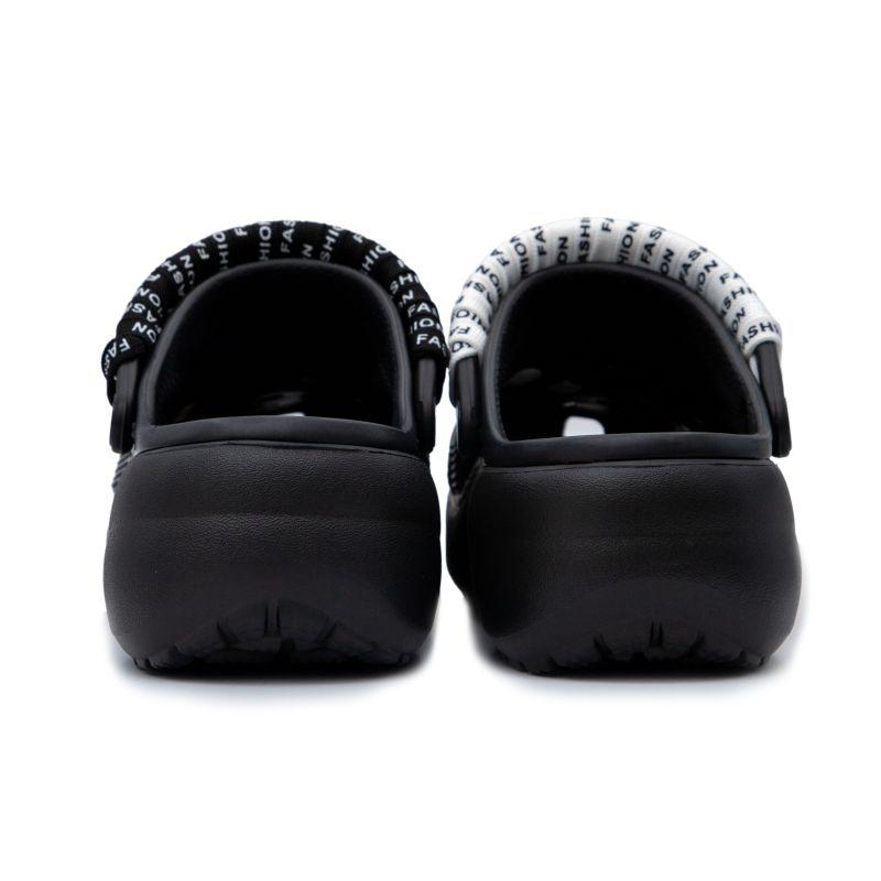 Crocs Classic Platform Clog Winding Figure Cloud Casual Versatile Hole Shoes Women's Black