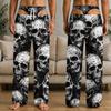 Men's Funny Halloween Print Knit Pants with Pockets, Casual Sleep Pajama Bottoms