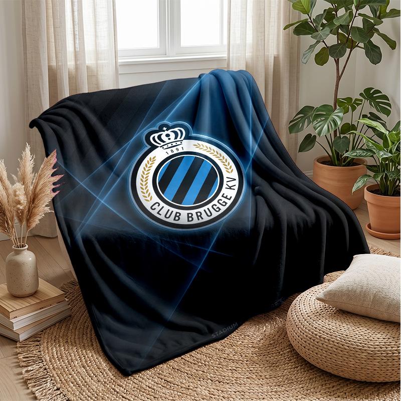 Coperta morbida in pile flanella Club Brugge FC Leggera Accogliente Calda Coperta da lancio per Divano Letto Decorazione Casa