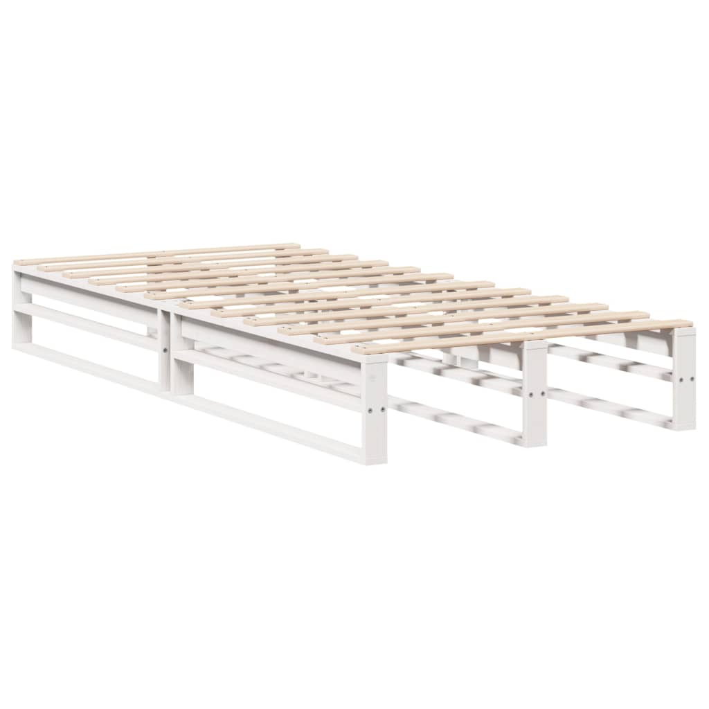 Vidaxl Rama Łóżka Bez Materaca, Biała, 100X200 Cm, Lite Drewno Sosnowe
