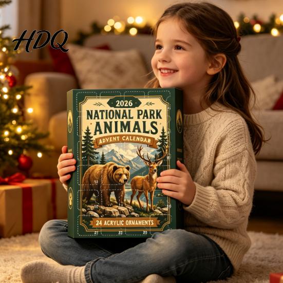 Christmas Advent Calendar Blind Box National Park Animal Arrival Calendar 24 Days Acrylic Figures Cute