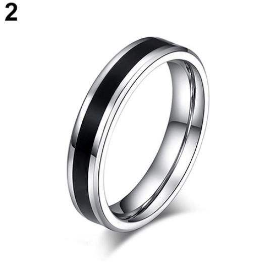 Men Women Black Band Ring Titanium Stainless Steel Fashion Jewelry Lover Gift