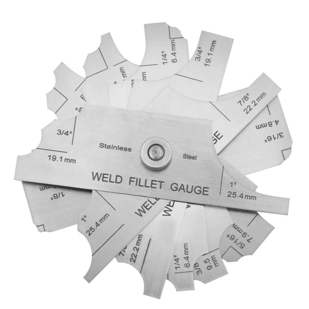 7 pcs 1/8" to 1" (3.2mm to 25.4mm) Fillet Weld Gauge / Fillet Weld Set Gage