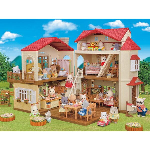 Sylvanian Families Red Roof Large House Attic is Secret Room 3 years up Doll Play Characters Cute Educational Toy Indoor Children Kids Boys Girls Gift