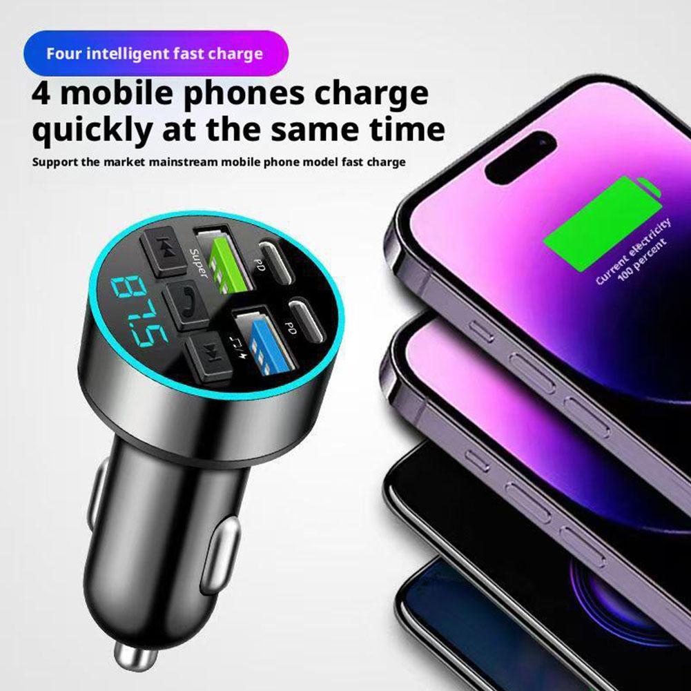 66W 5-port Fast Phone Charger USB Car Charger Fast Charging USB Phone Adapter, For IPhone 13 Pro