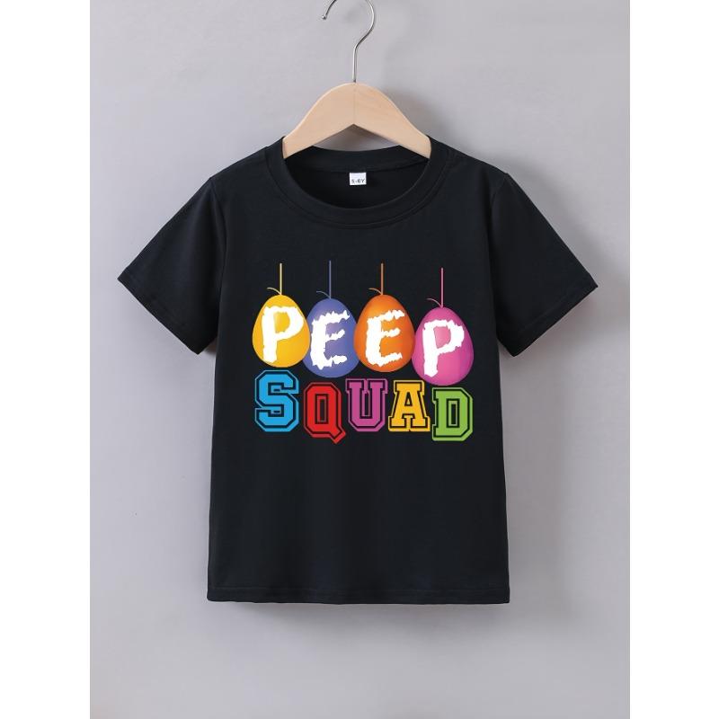 

Childrens Summer Short Sleeve PEEP Print T-Shirt 98cm чёрный