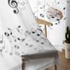 Musiknoten Schwarz Weiß Transparenter Vorhang Für Wohnzimmer Schlafzimmer Voile Vorhänge Für Fenster Organza Vorhänge Party Tüll Vorhänge