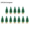 12pcs Mini Christmas Tree Pine Tree DIY Christmas Decorations For Home Table Navidad Xmas Ornaments New Year Decor Kids Gift