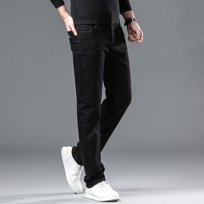 Winter Fleece Thick Warm Men Jeans Slim Skinny Stretch Straight Classic Version of Black Denim Plush Pants Male Clothing