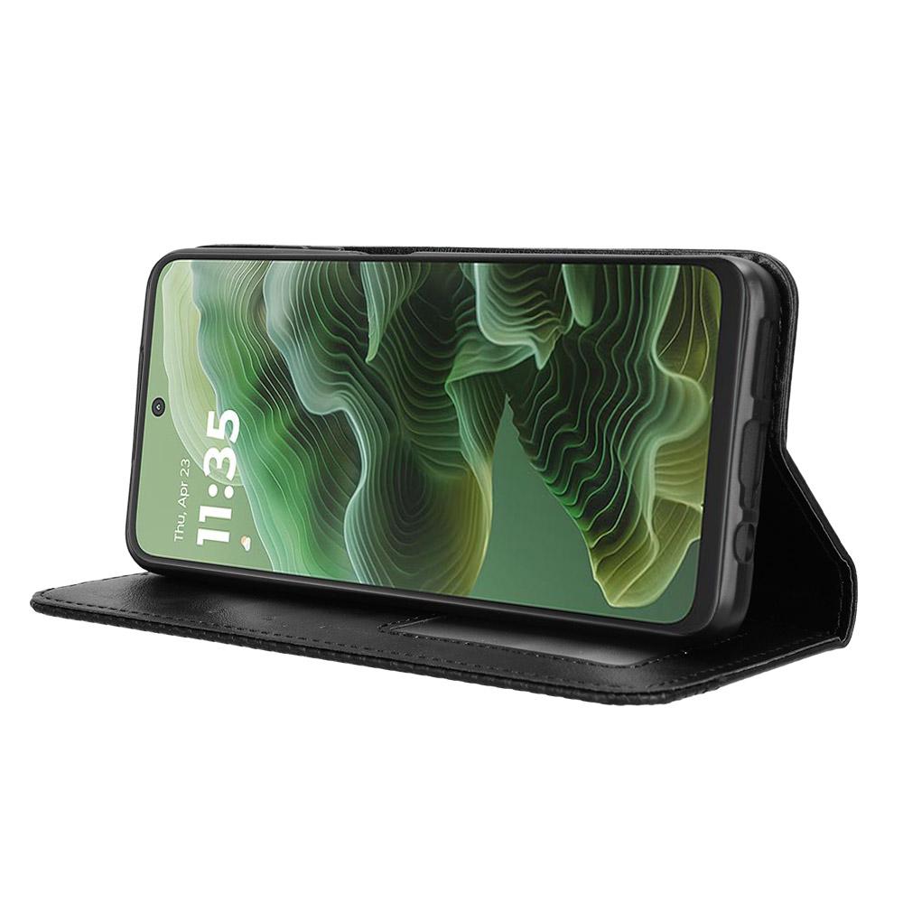 For Motorola Moto G35 5G Leather Case Wallet Stand Retro Texture Phone Cover