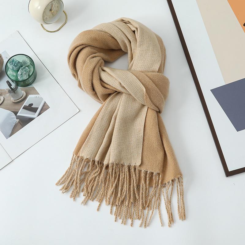 Women's Double-sided Wool Cashmere Scarf Shawl: New High-end Autumn/Winter 2026 Style
