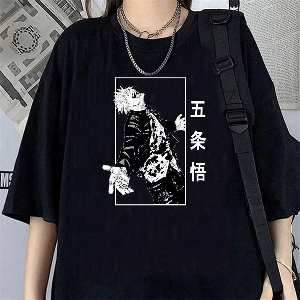 Jujutsu Kaisen shirt female korean clothes anime Grunge Gothic graphic Psychedelic Trendy korean clothes Breathable Graphic
