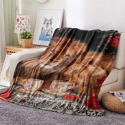 Tiger Print Flannel Blanket, High Quality Comfortable for All Seasons, Home Decor, Warmth and Comfort, Perfect for Christmas Gifts