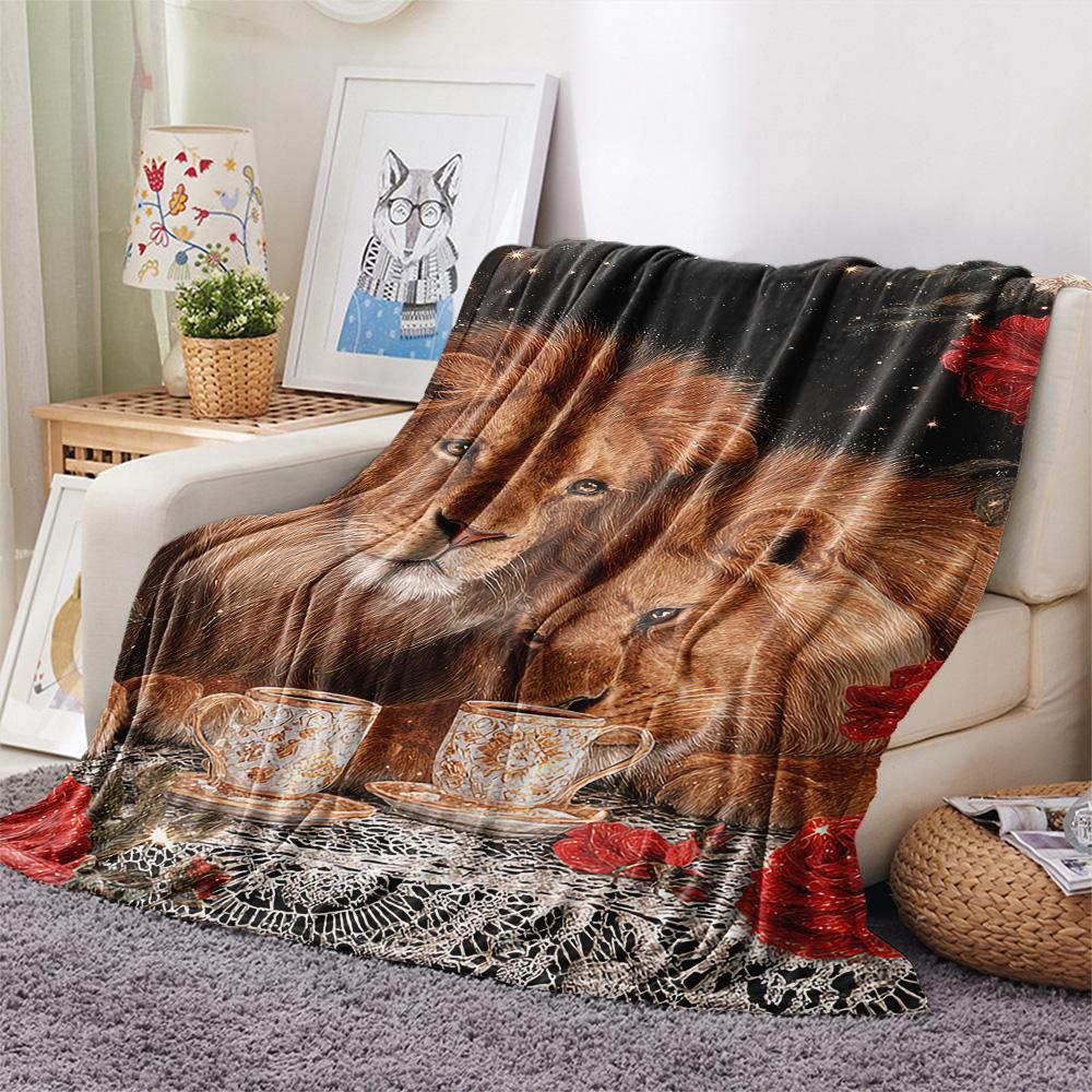 Tiger Print Flannel Blanket, High Quality Comfortable for All Seasons, Home Decor, Warmth and Comfort, Perfect for Christmas Gifts