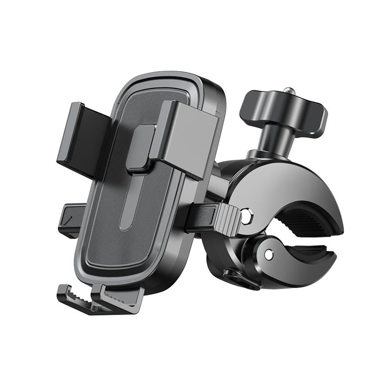 New Arrivals Motorcycle Bike Phone Holder Aluminum Flexible Waterproof Magnetic Portable Mobile Accessories with USB Charger Manual clip чёрный