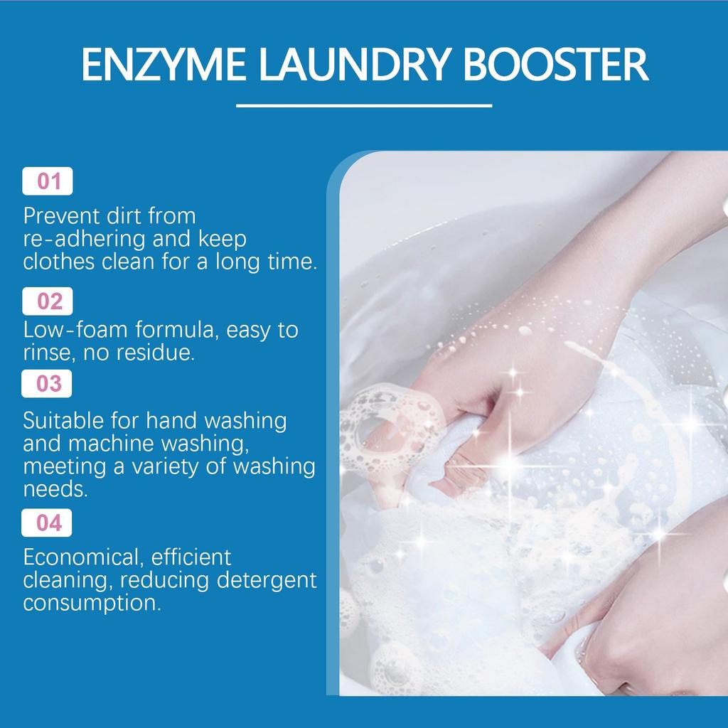 Hochaktives Waschenzym-Waschmittel zur Entfernung von Ölflecken, starke Reinigung, hartnäckige Flecken, 100 g