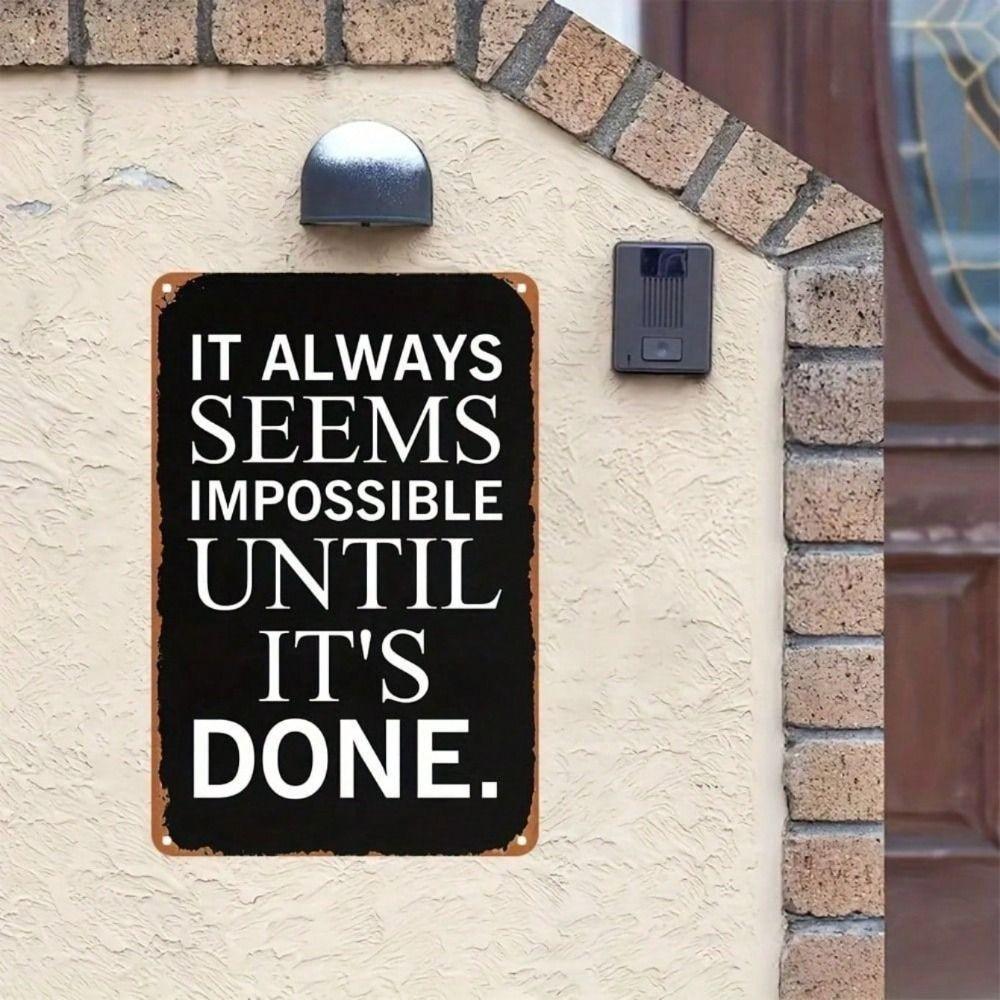 Metal Wall Art Decor Inspirational Quote Poster for Home