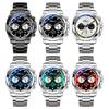 Mens Watch Square Dial Fashion Quartz Wrist Watches Multifunctional Chronograph Waterproof Luminous Gifts Box