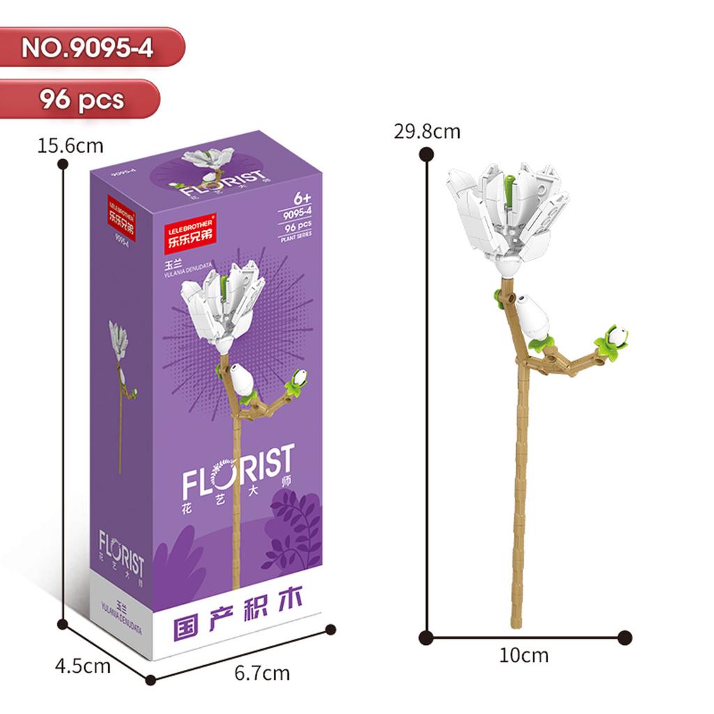 Hot Creative Small Building Block Flower Art Classic Brick Mini Potted Plant Gift For Girls Desk Decoration Simple Assembly Toys