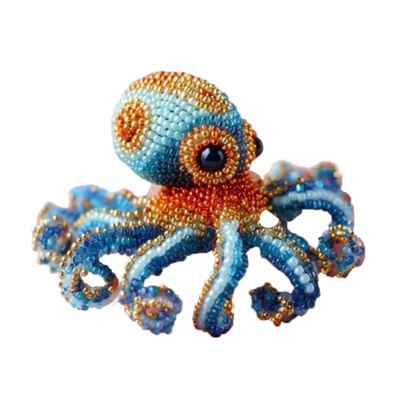 652F Ocean Creature Beads Embroidery Set Sea Animal Beading Project with Instruction