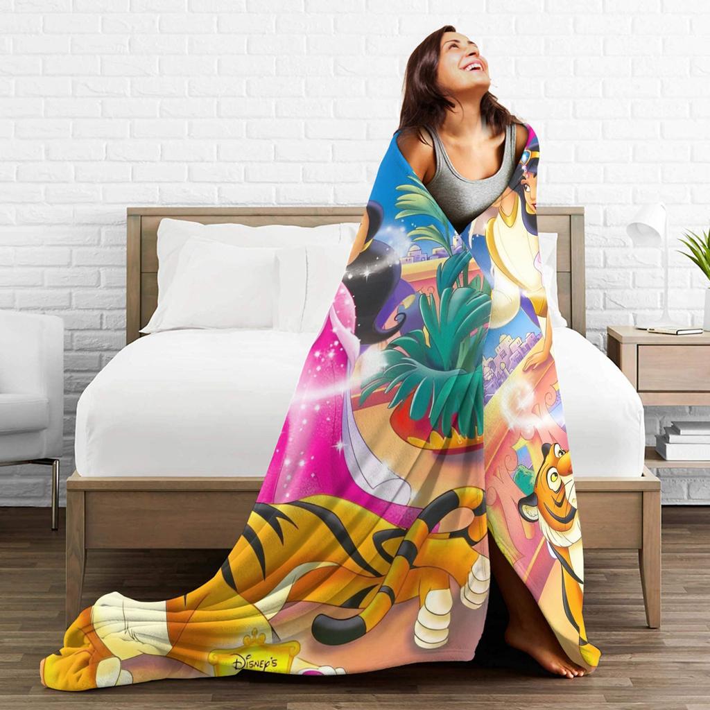 Aladdin Jasmine Cartoon Blanket Warm Fluffy Plush Throw Blanket For Couch Bed Decorative Flannel Bedspread Bed Cover